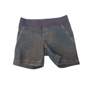 Womens Denim Shorts Small Mid Rise  Pullon Dark Wash TM Sport